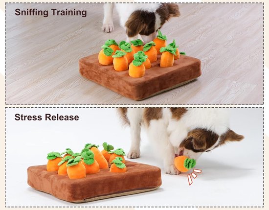 Dog Snuffle Mat | Interactive Carrot Slow Feeder Toy | SniffPatch