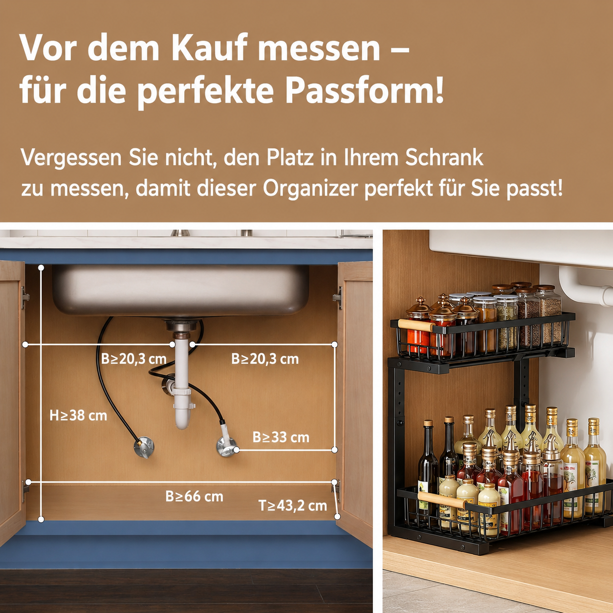 Pull-Out Cabinet Organizer | Adjustable Bathroom Storage Rack | SlideNest