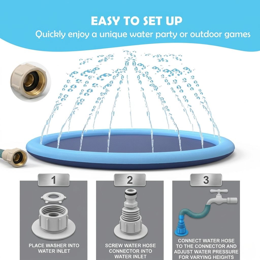 Dog Splash Pad | Outdoor Sprinkler Pool For Pets | WaPool