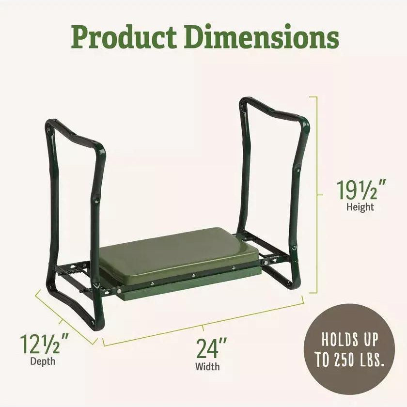 Garden Kneeler Bench | Foldable Padded Gardening Seat | DeepSeat