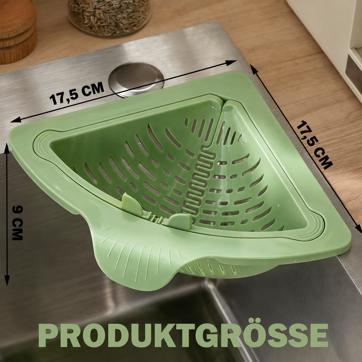 Sink Food Strainer | Magnetic Triangular Drain Basket | DrainMate