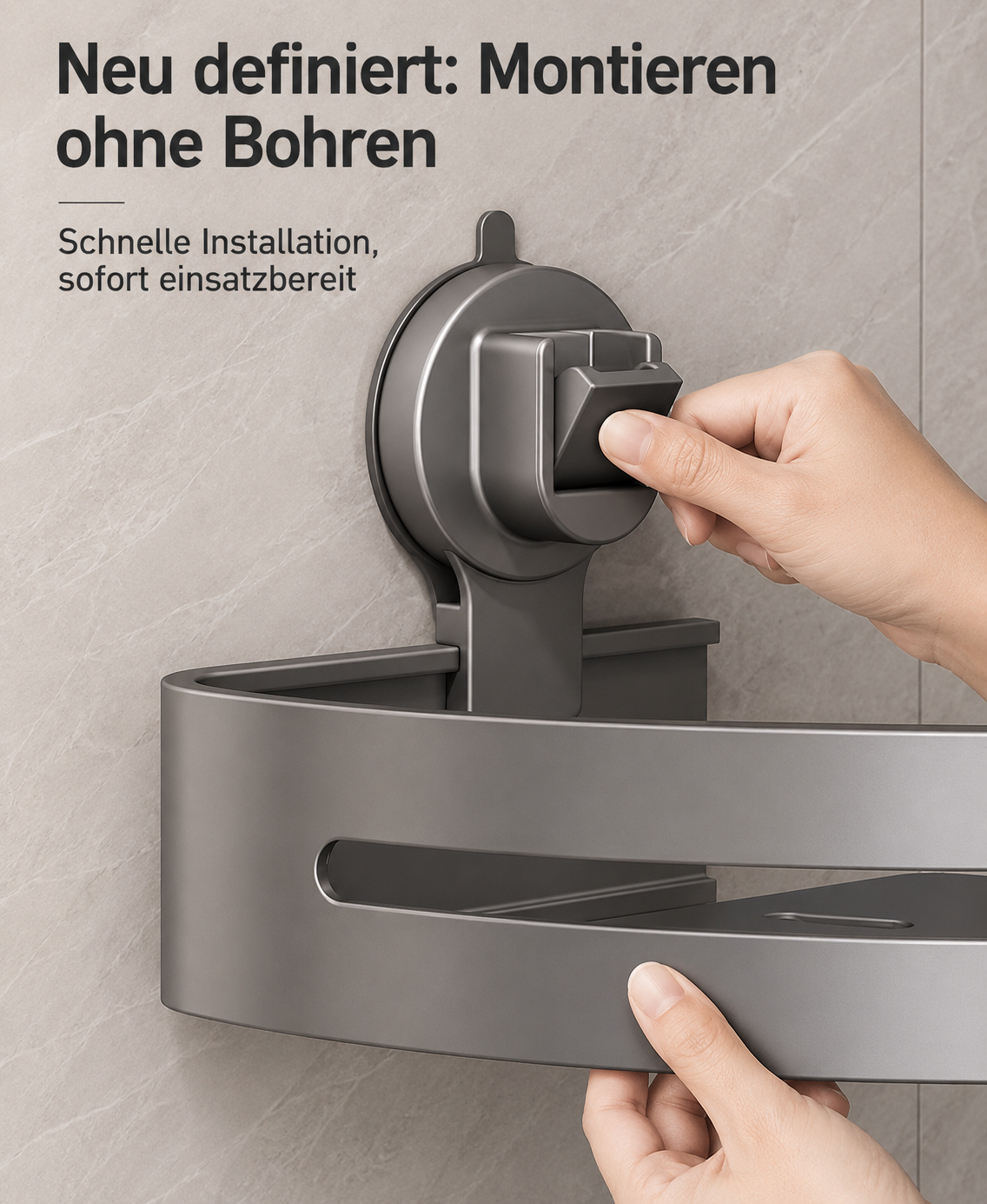 Suction Shower Caddy | No-Drill Bathroom Storage Shelf | GripCaddy
