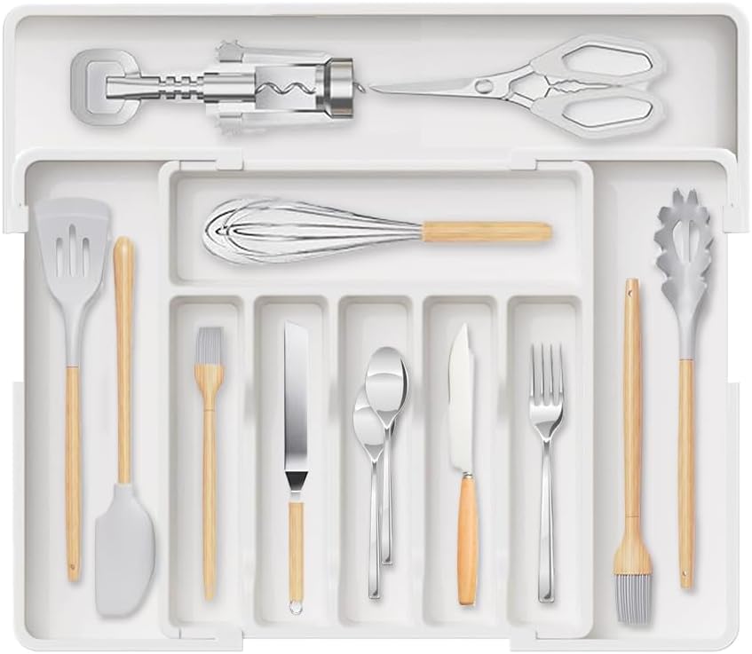 Expandable Drawer Organizer | Adjustable Cutlery Storage Tray | TidySlot