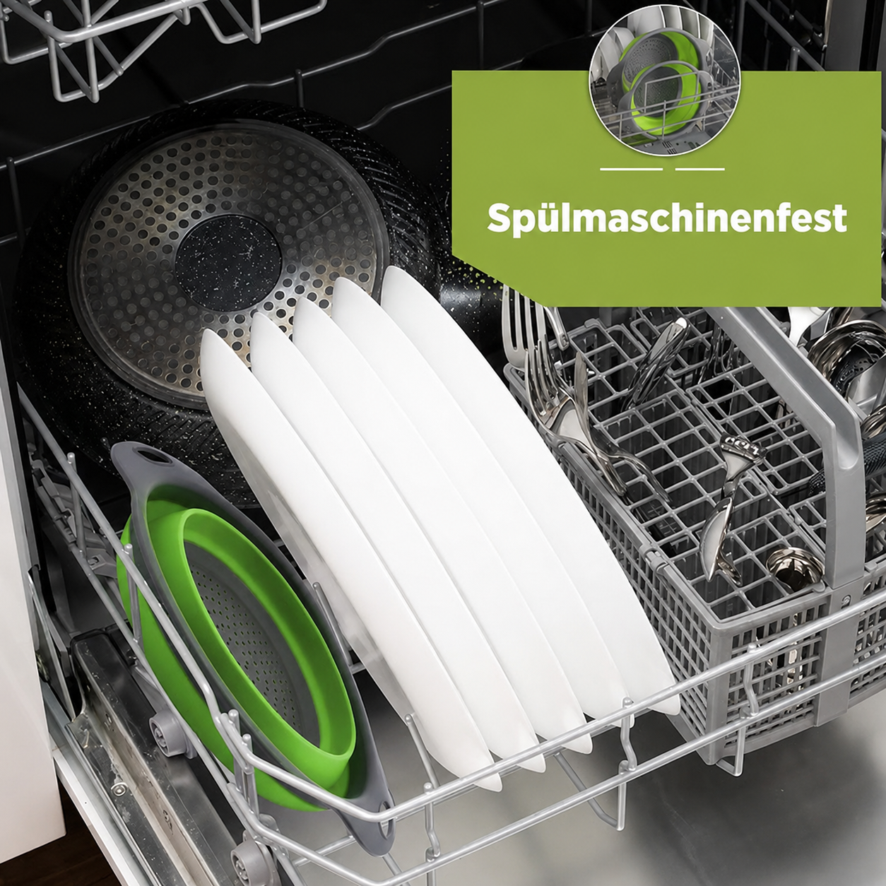 Collapsible Silicone Colander Set | Space-Saving Kitchen Strainers | FlexDrain