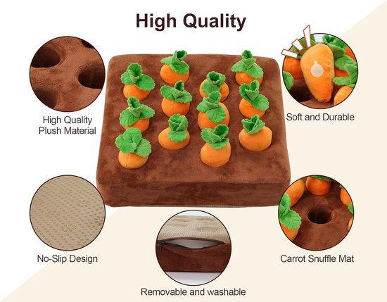Dog Snuffle Mat | Interactive Carrot Slow Feeder Toy | SniffPatch