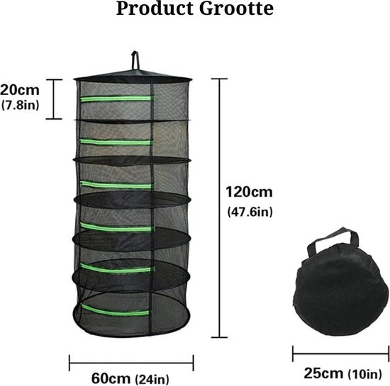 Hanging Drying Rack | 6-Layer Foldable Mesh Herb Dryer | HerbHalo