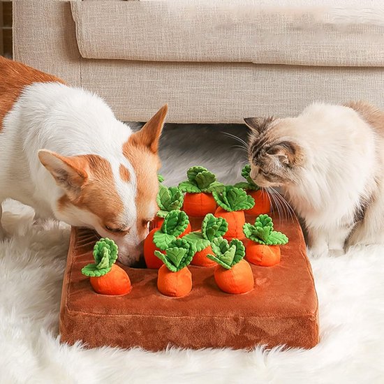 Dog Snuffle Mat | Interactive Carrot Slow Feeder Toy | SniffPatch