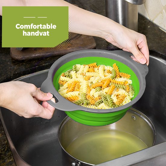 Collapsible Silicone Colander Set | Space-Saving Kitchen Strainers | FlexDrain