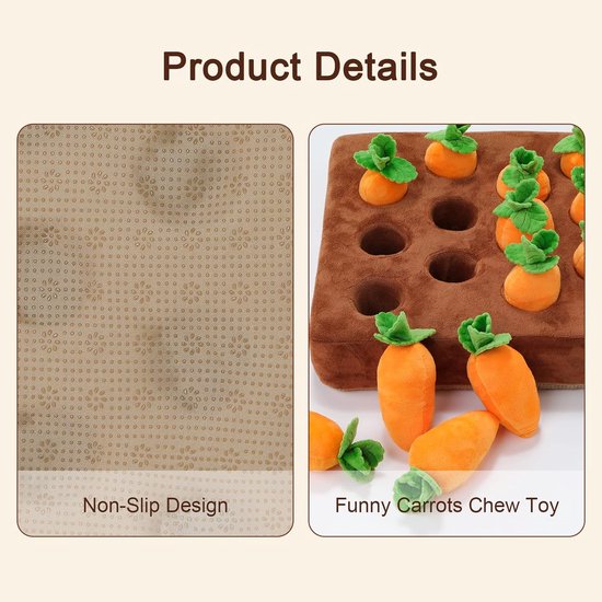 Dog Snuffle Mat | Interactive Carrot Slow Feeder Toy | SniffPatch