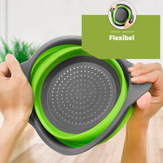 Collapsible Silicone Colander Set | Space-Saving Kitchen Strainers | FlexDrain