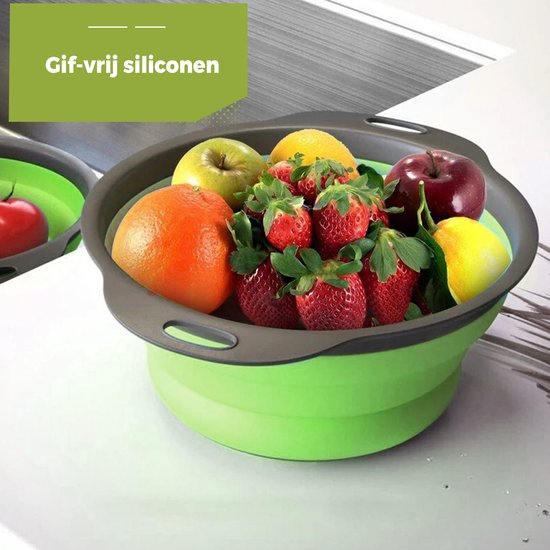 Collapsible Silicone Colander Set | Space-Saving Kitchen Strainers | FlexDrain