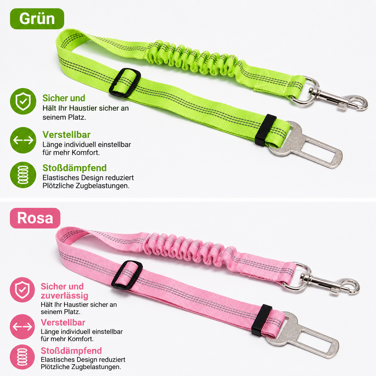 Dog Car Seat Belt | Adjustable Reflective Pet Safety Strap | PupLink