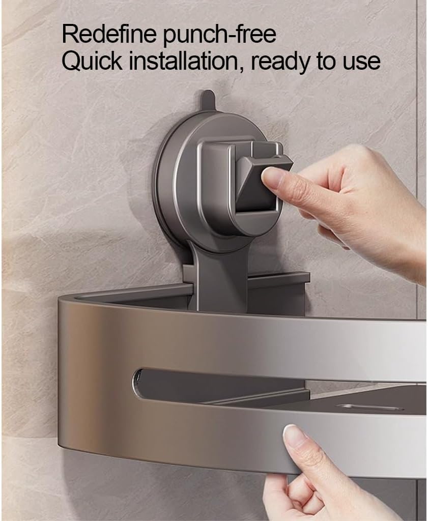 Suction Shower Caddy | No-Drill Bathroom Storage Shelf | GripCaddy