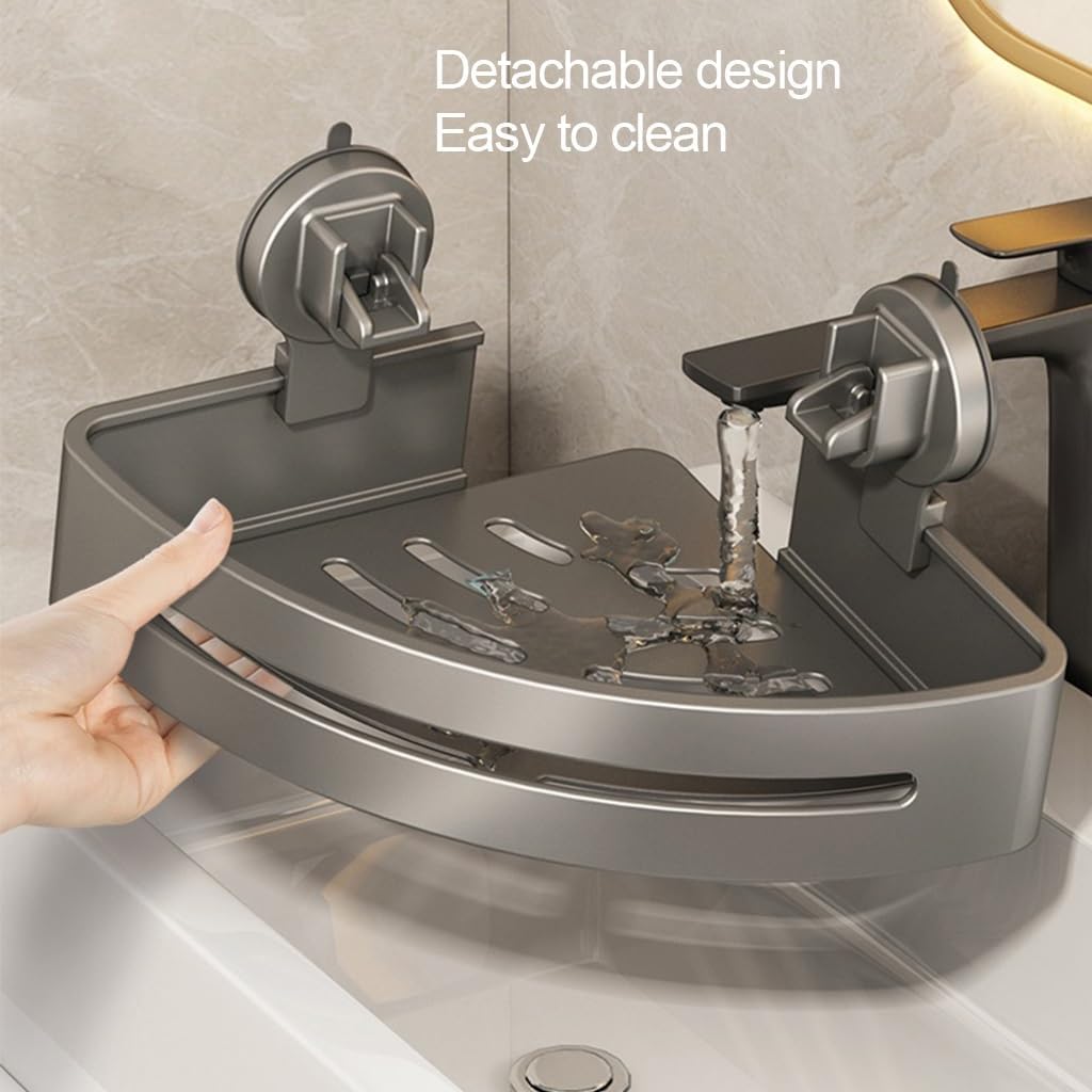 Suction Shower Caddy | No-Drill Bathroom Storage Shelf | GripCaddy