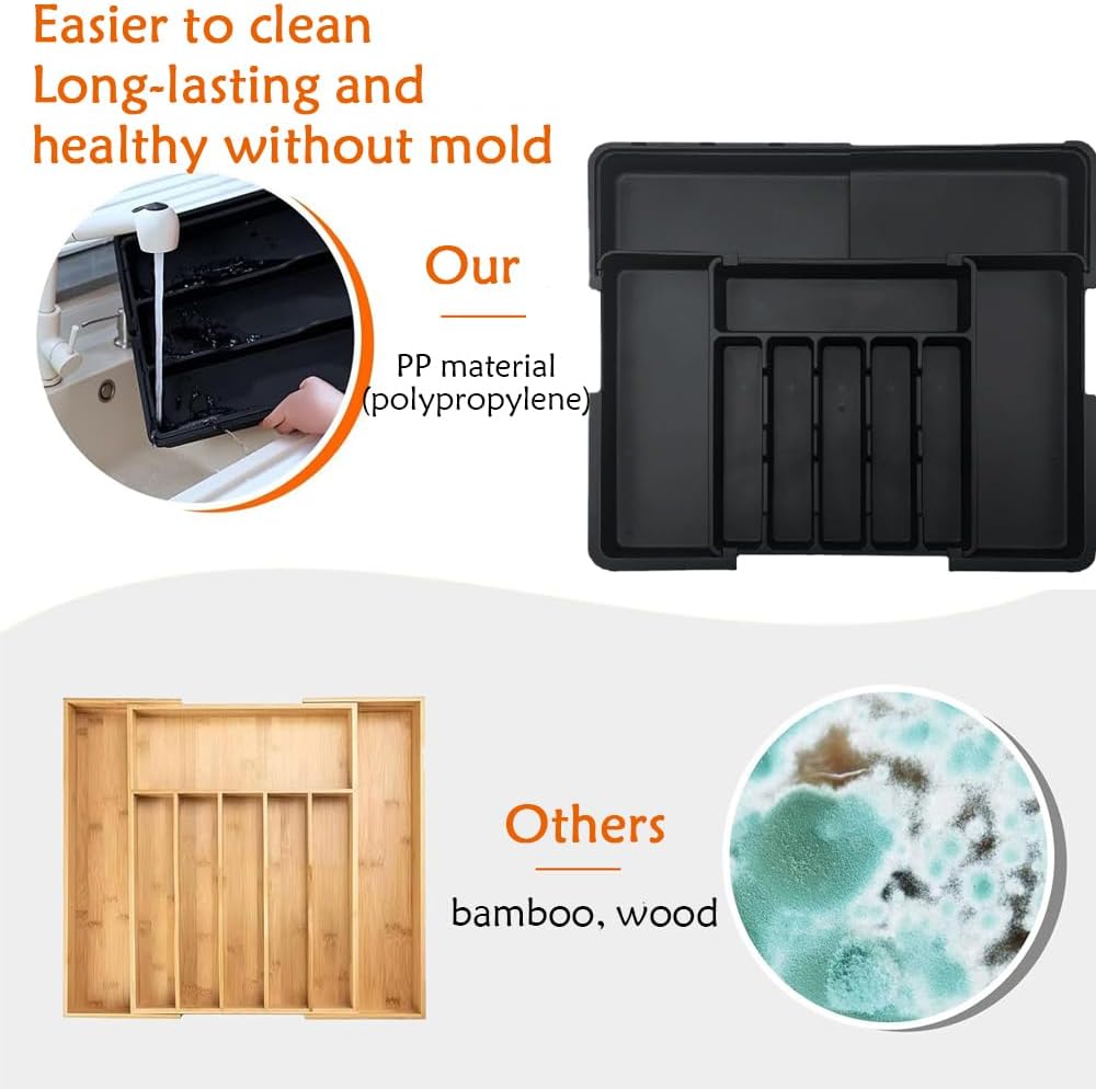 Expandable Drawer Organizer | Adjustable Cutlery Storage Tray | TidySlot
