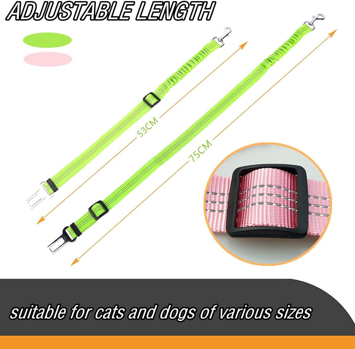 Dog Car Seat Belt | Adjustable Reflective Pet Safety Strap | PupLink