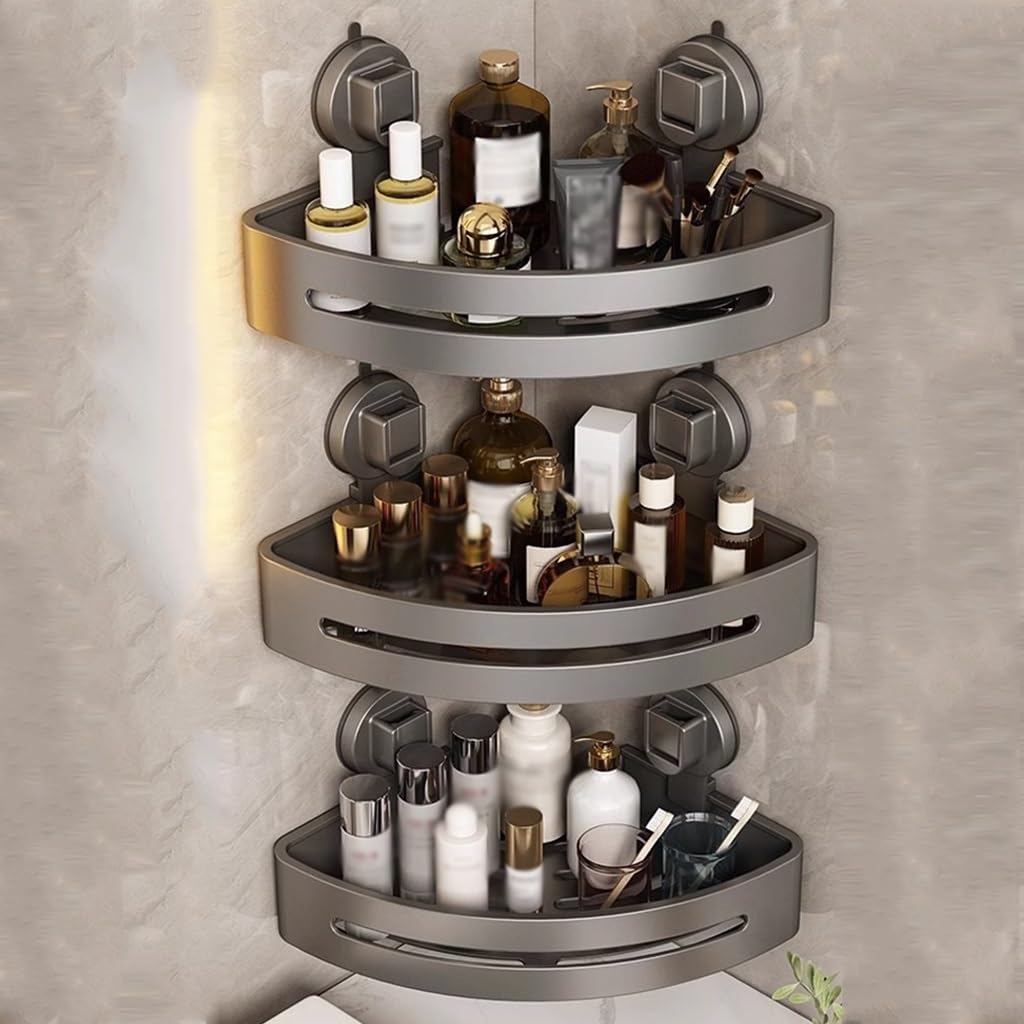 Suction Shower Caddy | No-Drill Bathroom Storage Shelf | GripCaddy