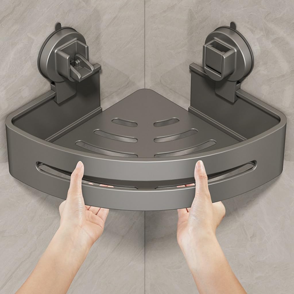 Suction Shower Caddy | No-Drill Bathroom Storage Shelf | GripCaddy