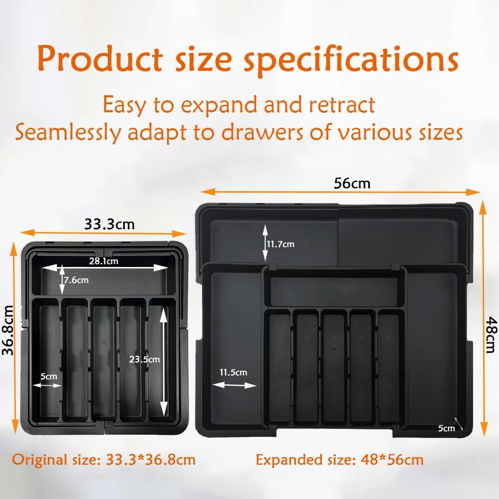 Expandable Drawer Organizer | Adjustable Cutlery Storage Tray | TidySlot