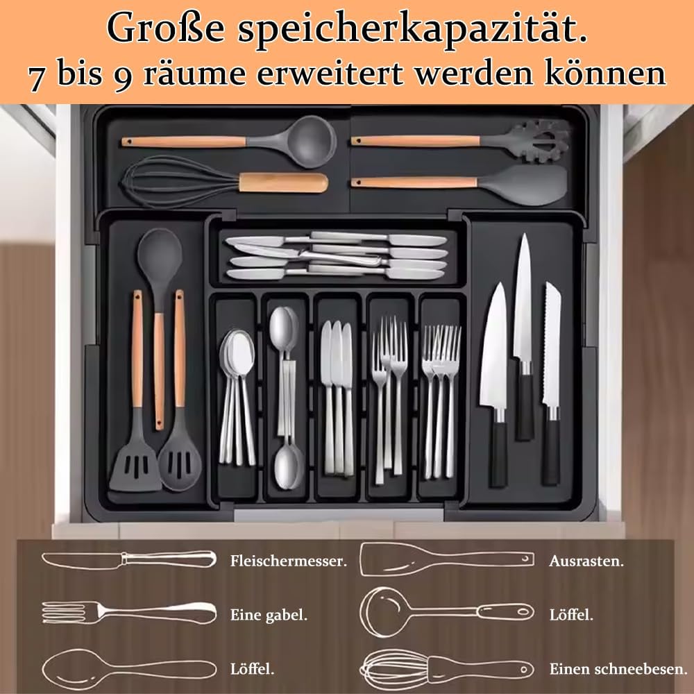 Expandable Drawer Organizer | Adjustable Cutlery Storage Tray | TidySlot