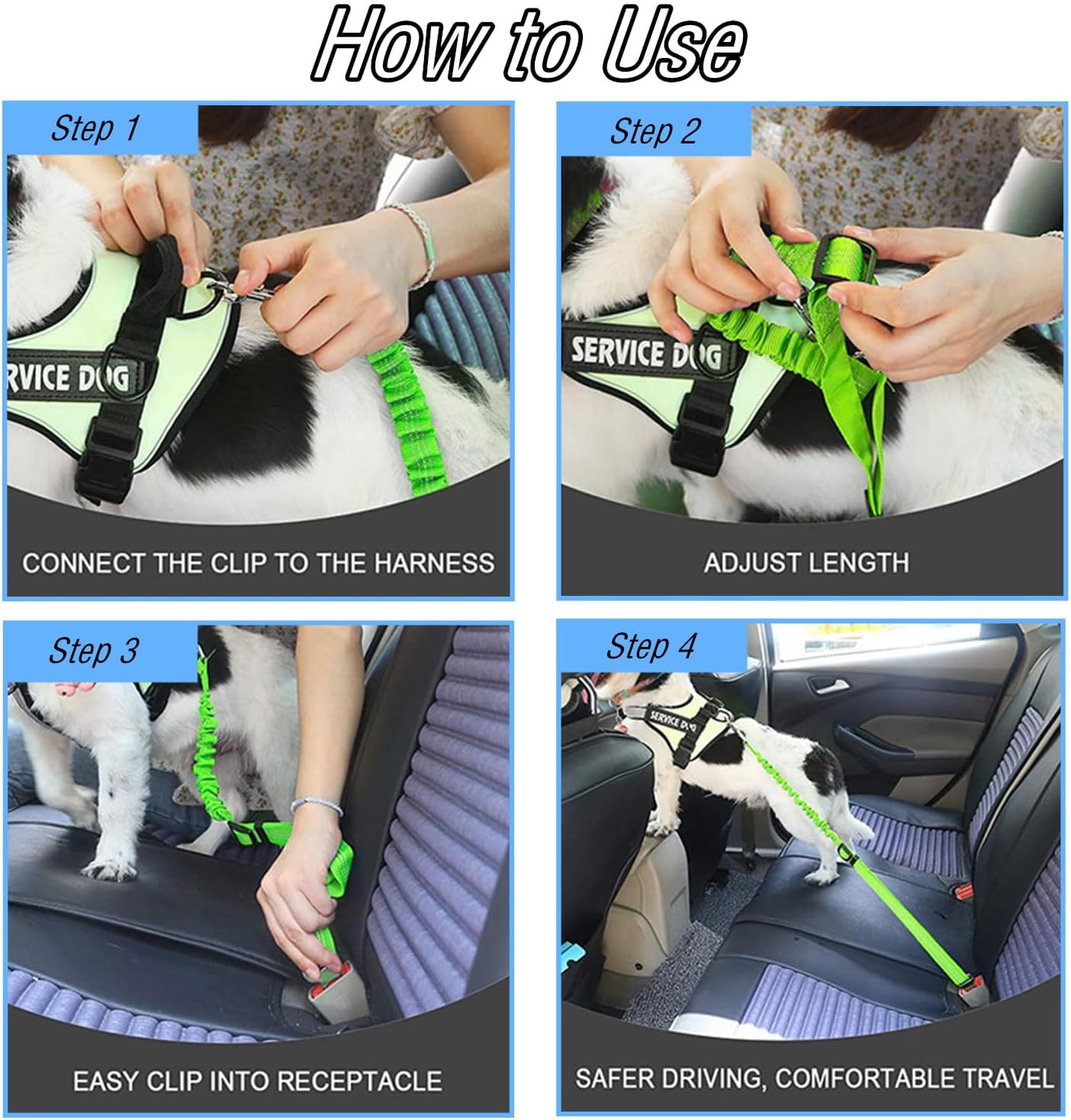 Dog Car Seat Belt | Adjustable Reflective Pet Safety Strap | PupLink