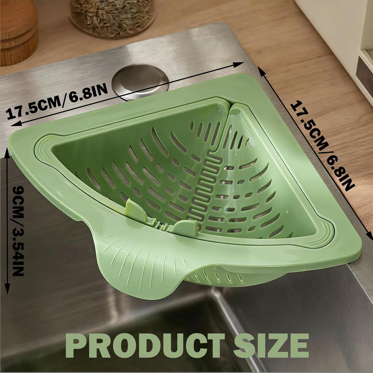 Sink Food Strainer | Magnetic Triangular Drain Basket | DrainMate