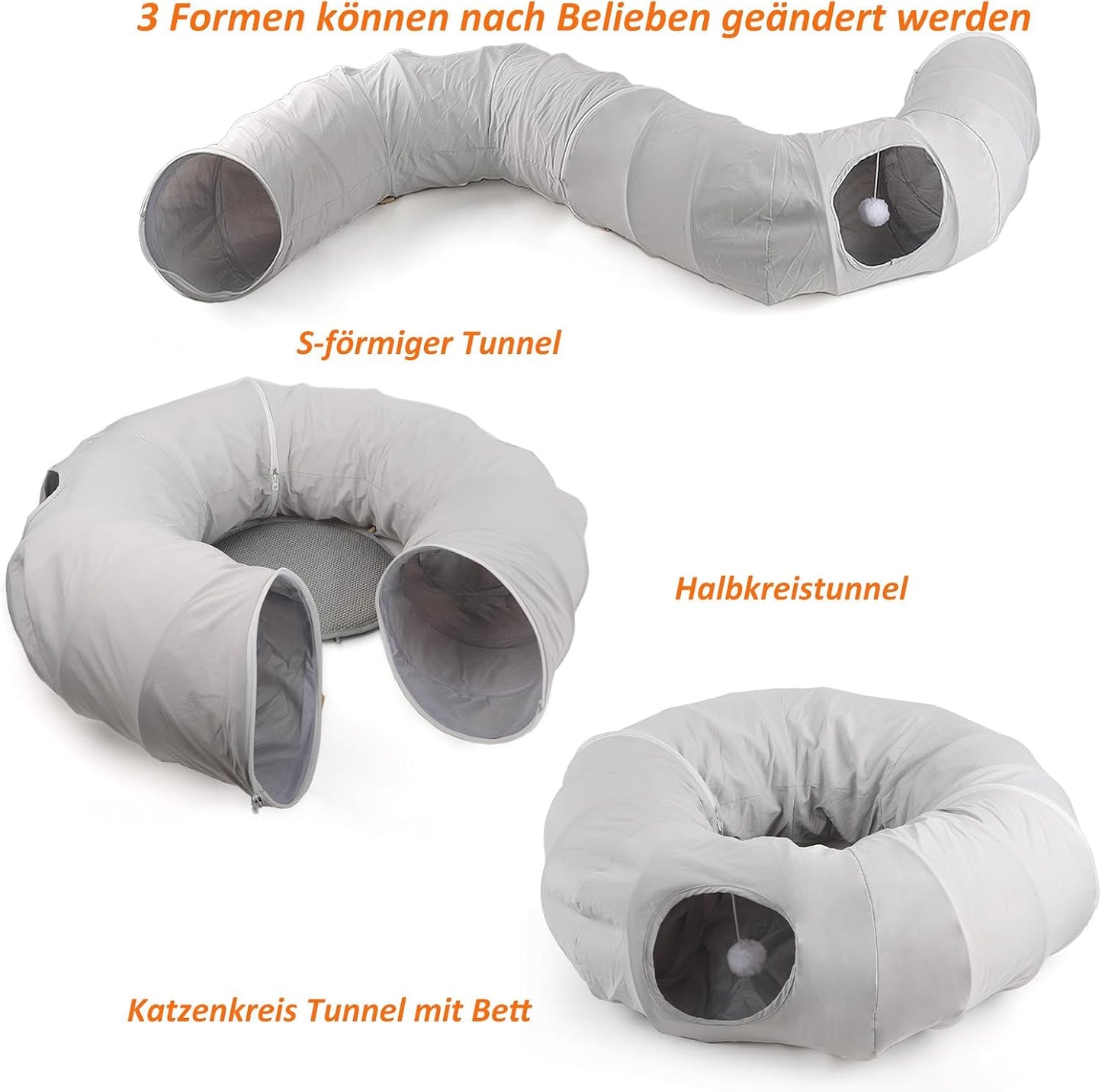 Foldable Cat Tunnel | Interactive Indoor Play Tube | PouncePop