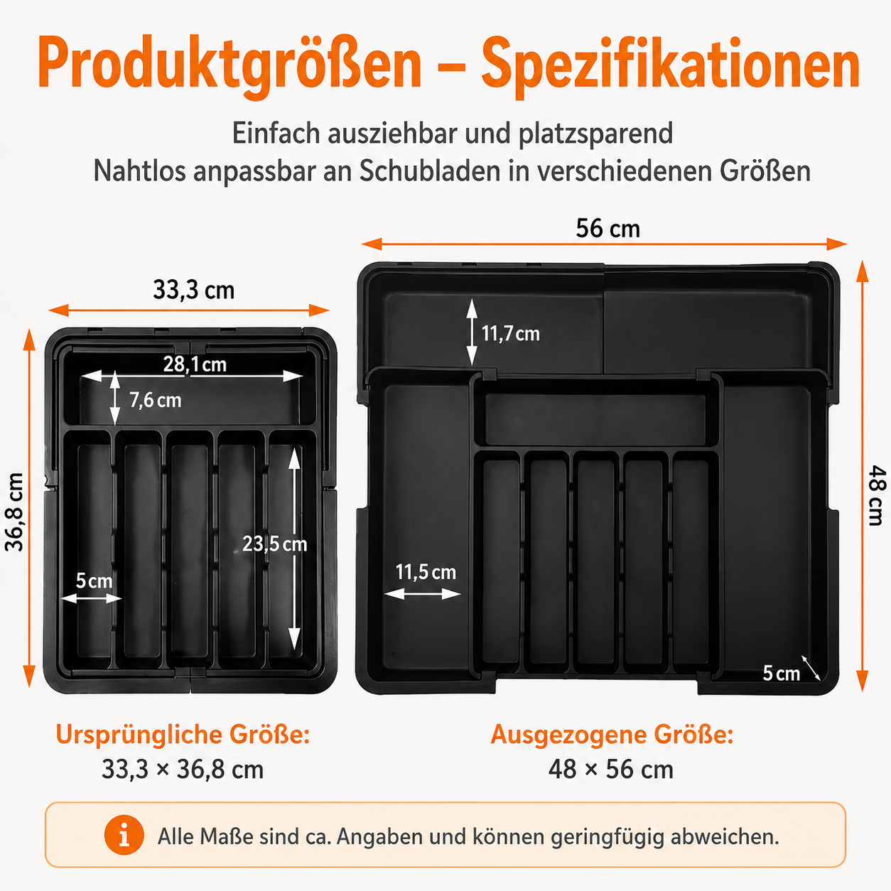 Expandable Drawer Organizer | Adjustable Cutlery Storage Tray | TidySlot