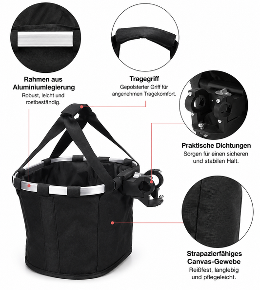 Dog Bike Basket | Detachable Handlebar Pet Carrier | RidePaw