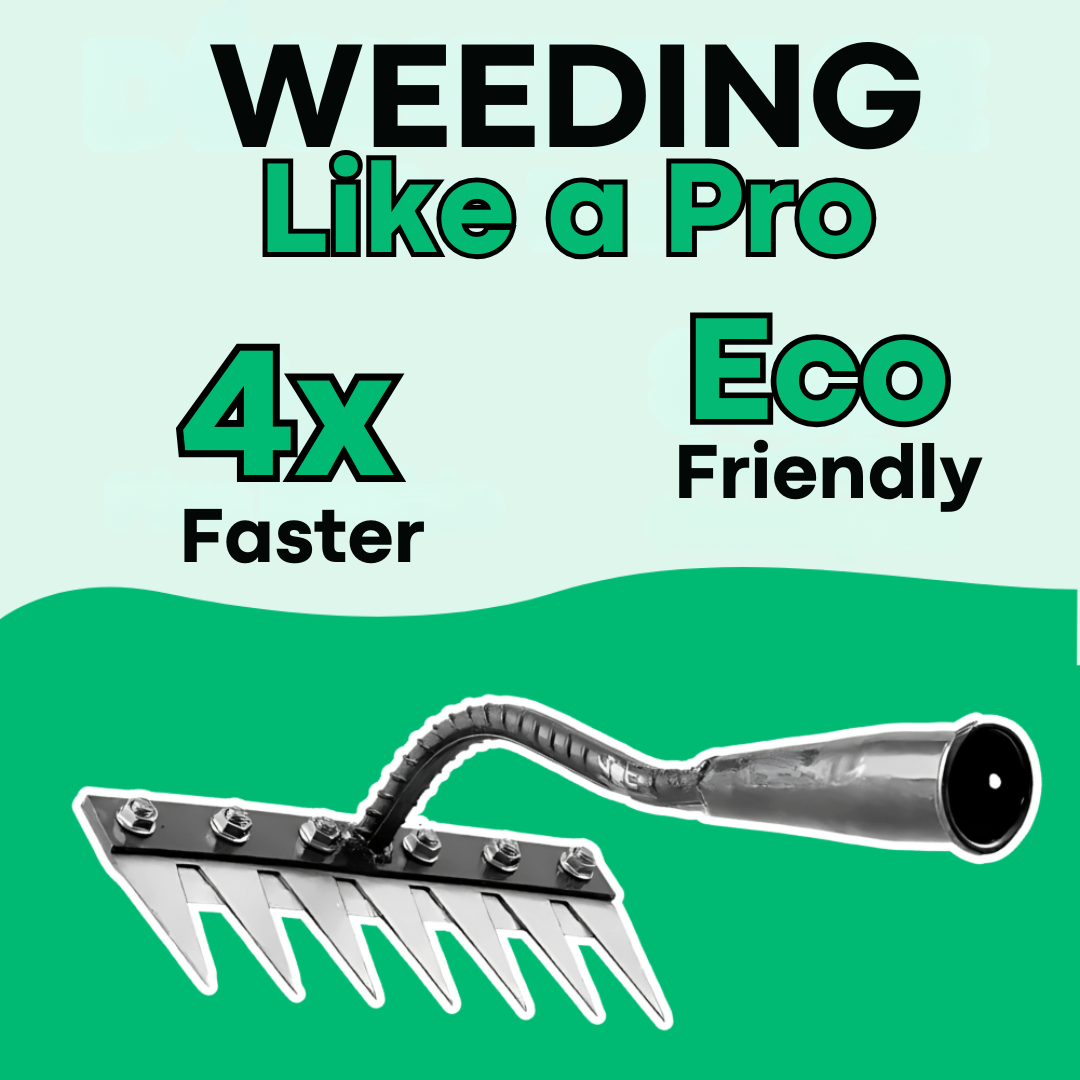 Garden Weeding Rake | Heavy Duty Carbon Steel Weed Puller | BeeHo