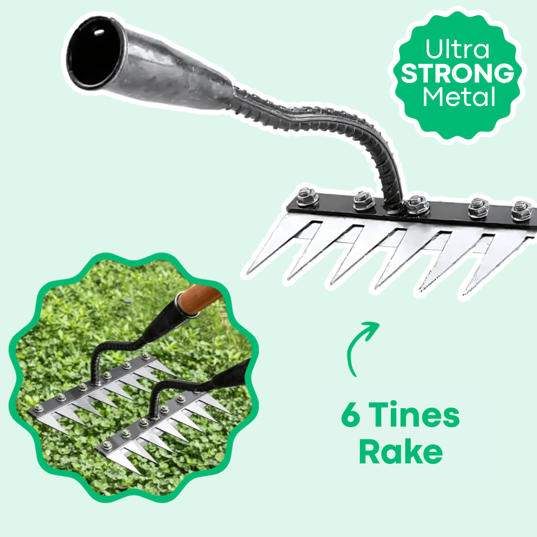 Garden Weeding Rake | Heavy Duty Carbon Steel Weed Puller | BeeHo