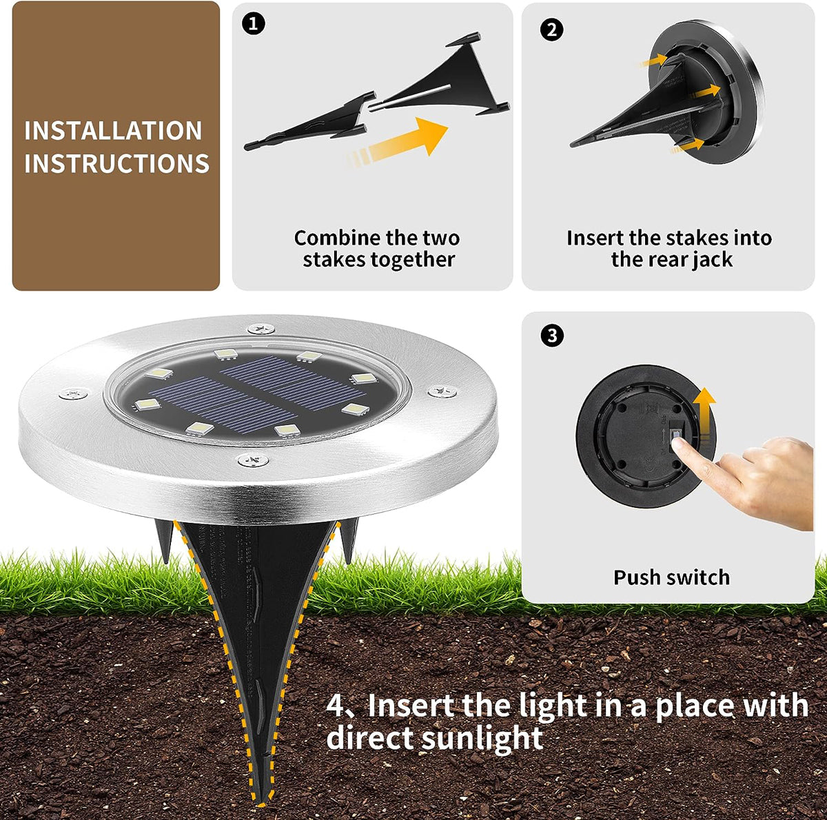 Solar Ground Lights | Waterproof Outdoor Pathway Lighting | SolLights