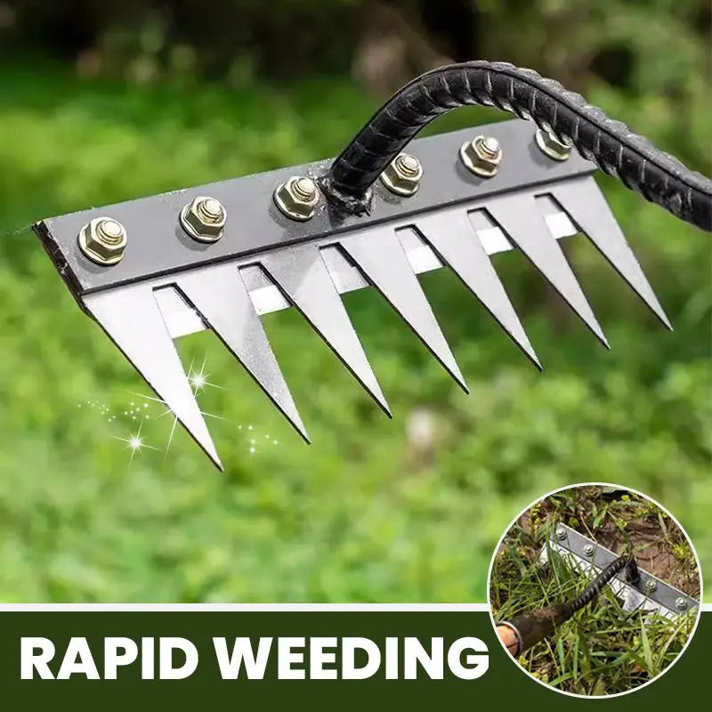 Garden Weeding Rake | Heavy Duty Carbon Steel Weed Puller | BeeHo