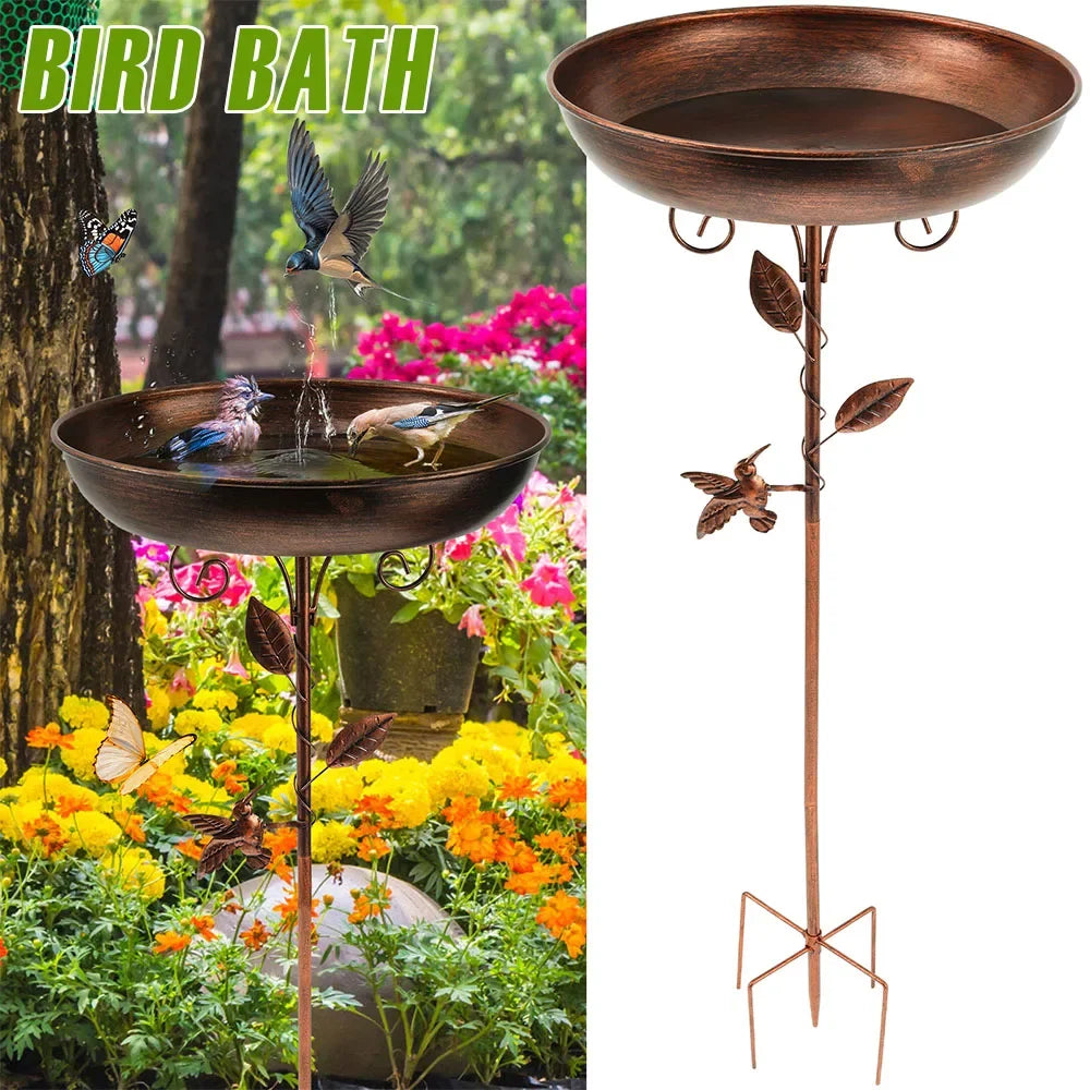 Garden Bird Bath | Vintage Adjustable Metal Bird Bath | AviaraNest