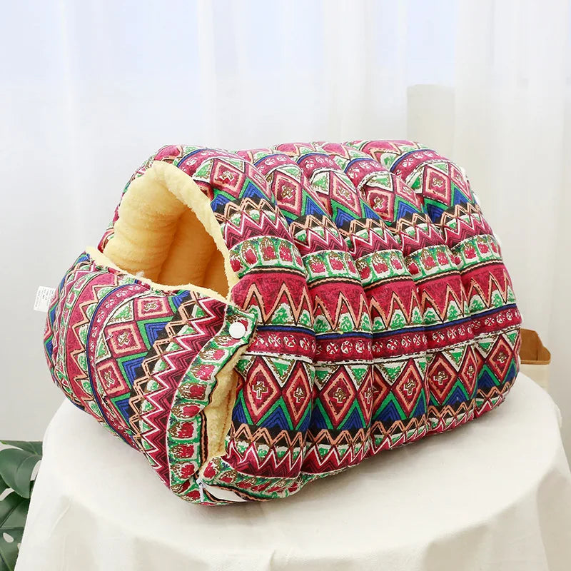 Cat Sleeping Bag Bed | Cozy Burrow Tunnel Pet Bed | SnuggleNest