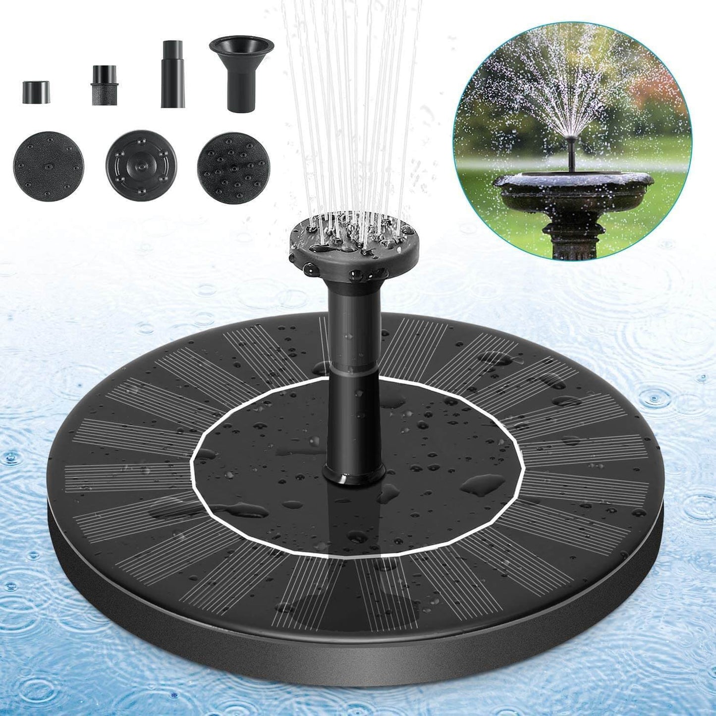 Solar Water Fountain | Floating Solar Bird Bath Fountain | SolarSplash