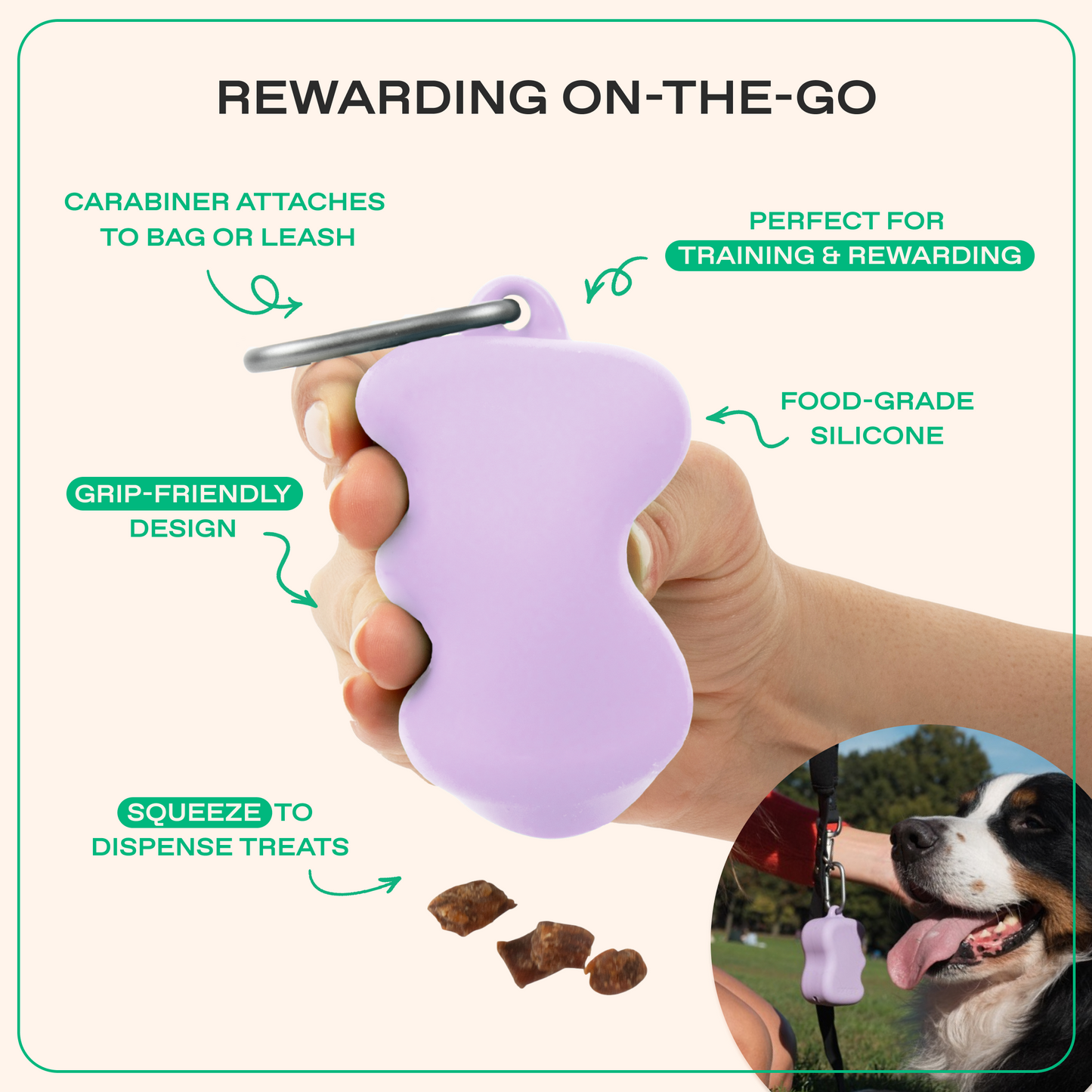 PawPop Treat Dispenser | Portable Silicone Dog Reward Pouch | PawPop