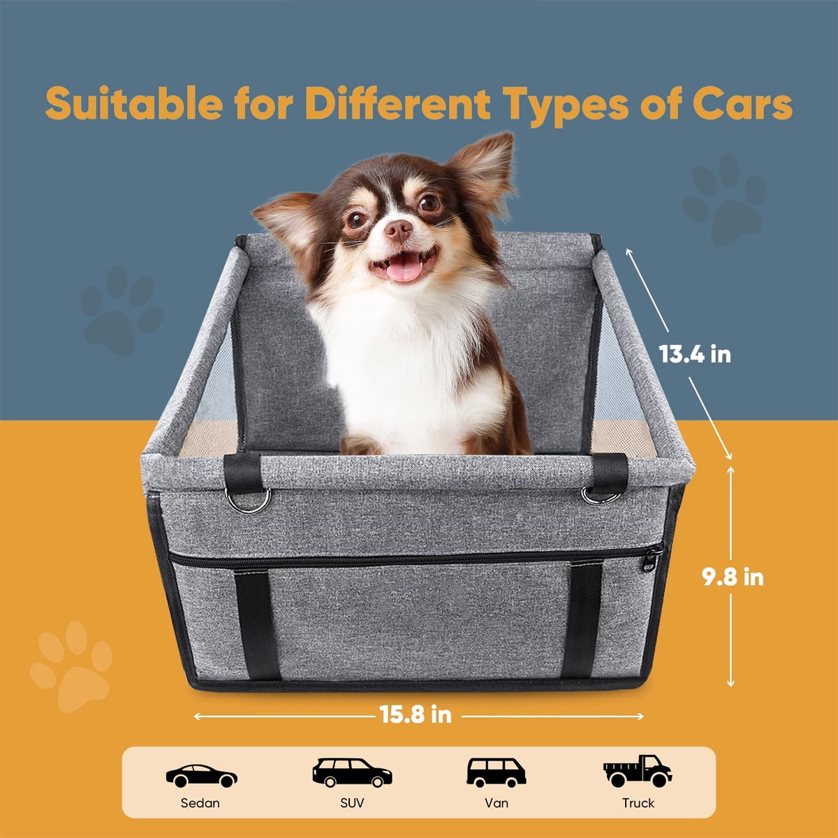 Pet Car Seat Carrier | Foldable Travel Booster Bed | RideNest