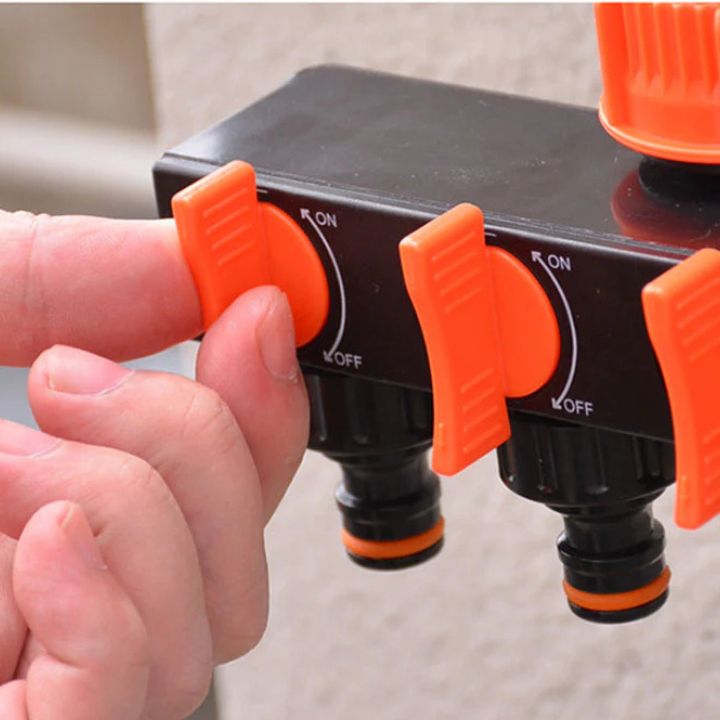 Garden Hose Splitter | 4-Way Adjustable Water Tap Connector | AquaFlow