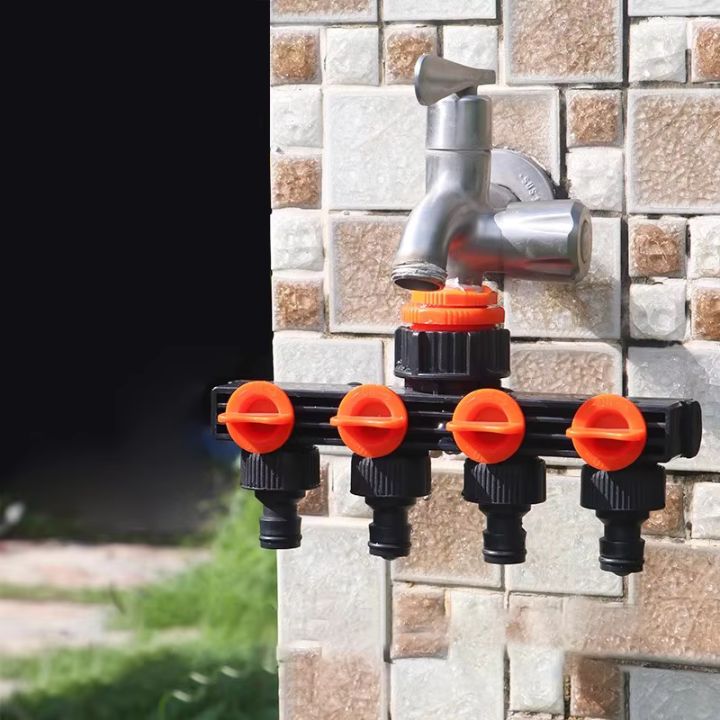 Garden Hose Splitter | 4-Way Adjustable Water Tap Connector | AquaFlow
