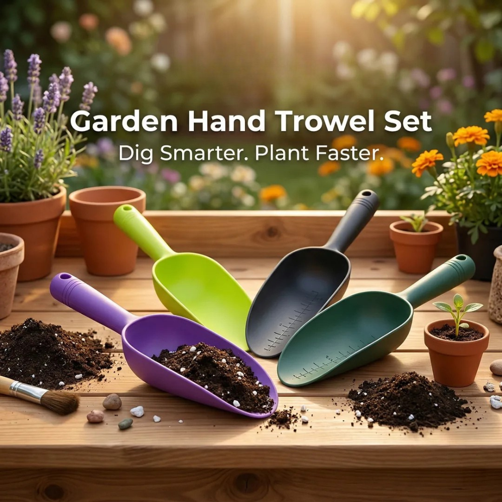 Garden Hand Trowel Set | Ergonomic Planting & Soil Scoop Tools | TerraScoop