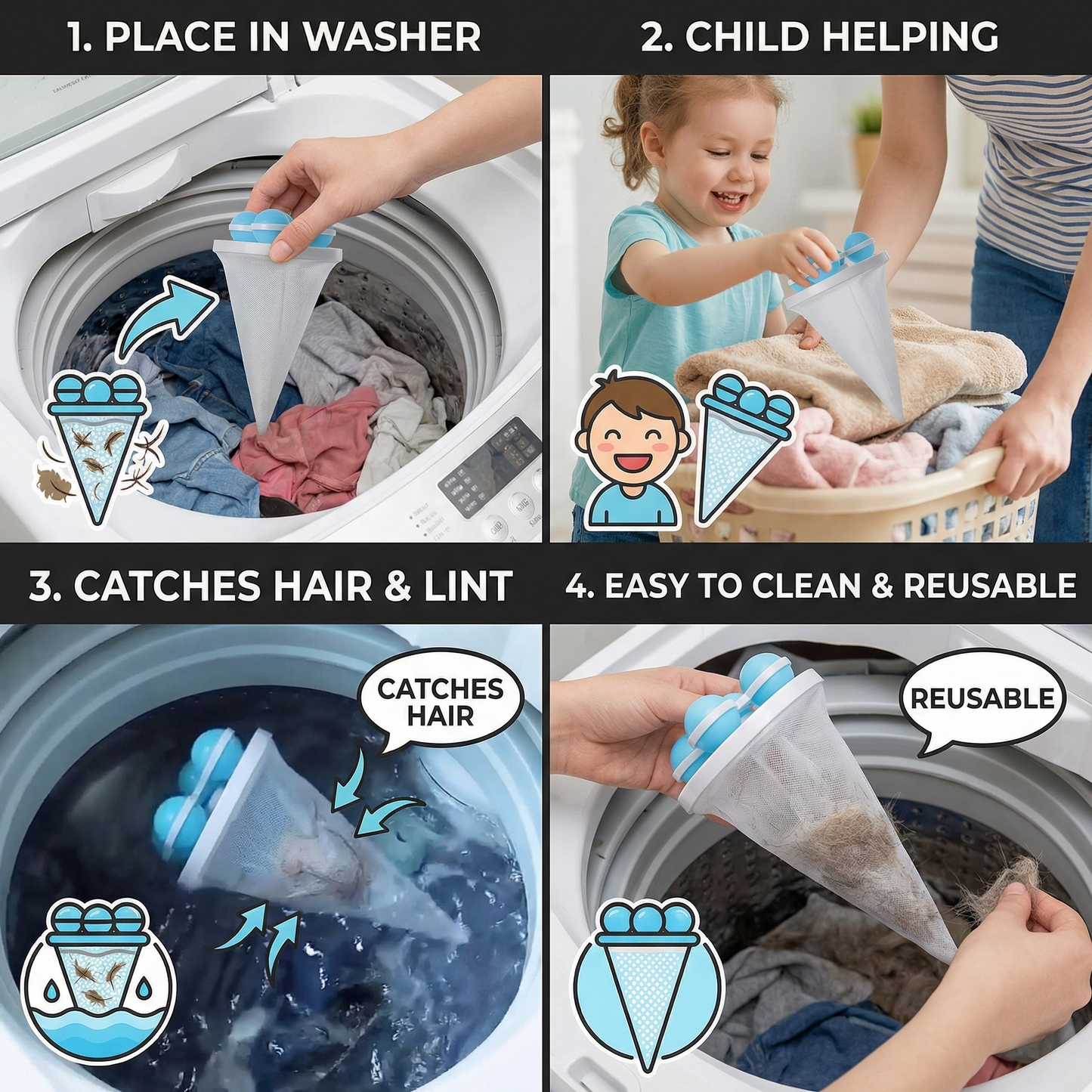 Pet Hair Remover For Laundry | Washing Machine Hair Catcher | FurCatch